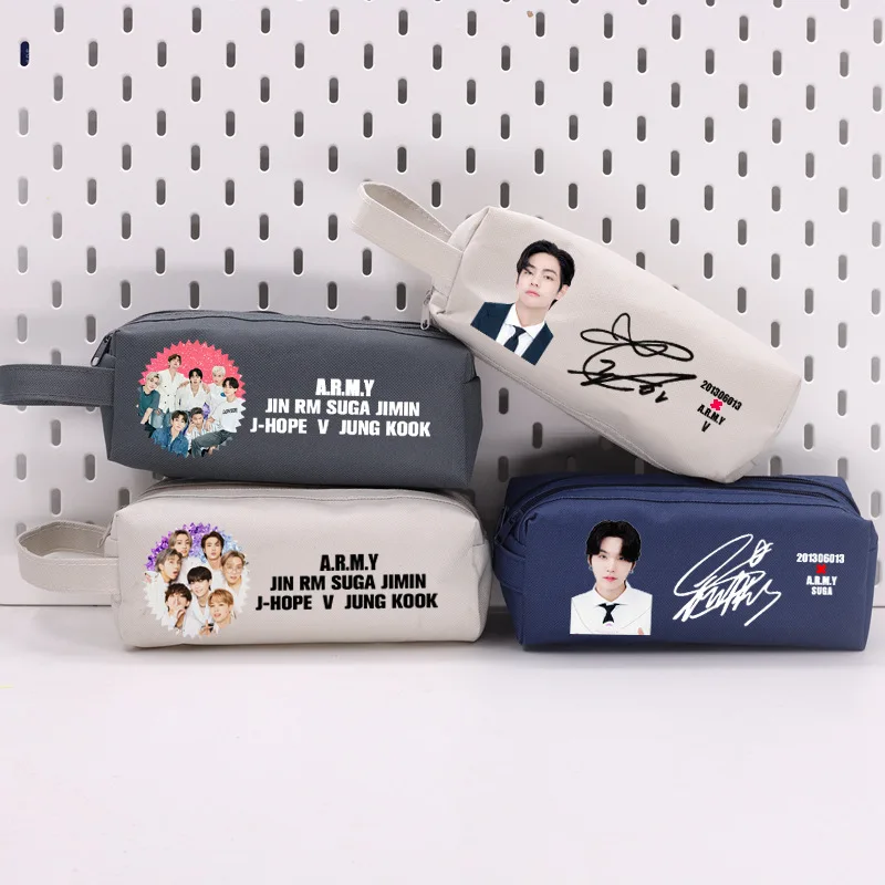 

Korean KPOP Stray Kids Canvas Pencil Case Pencil Box Changbin Hyunjin Han Felix for Teens Girls Adults Student Stationery Bags