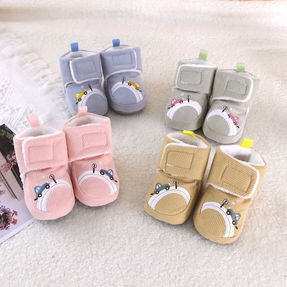 

Baby walking shoes with soft soles for autumn and winter, two cotton shoes with plush insulation to prevent loss. Baby walking s
