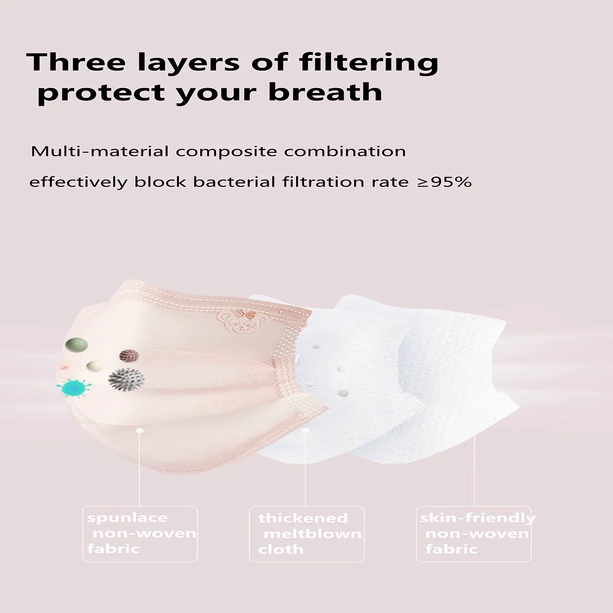 Одноразовые маски розового цвета, хирургические маски с одобрением, модные маски для взрослых с 3-слойной защитой, хирургические маски для рта.