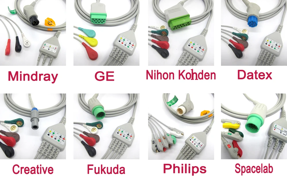 EKG кабель для Hellige Cardioserv ECG 3/5 свинцовый провод AHA IEC