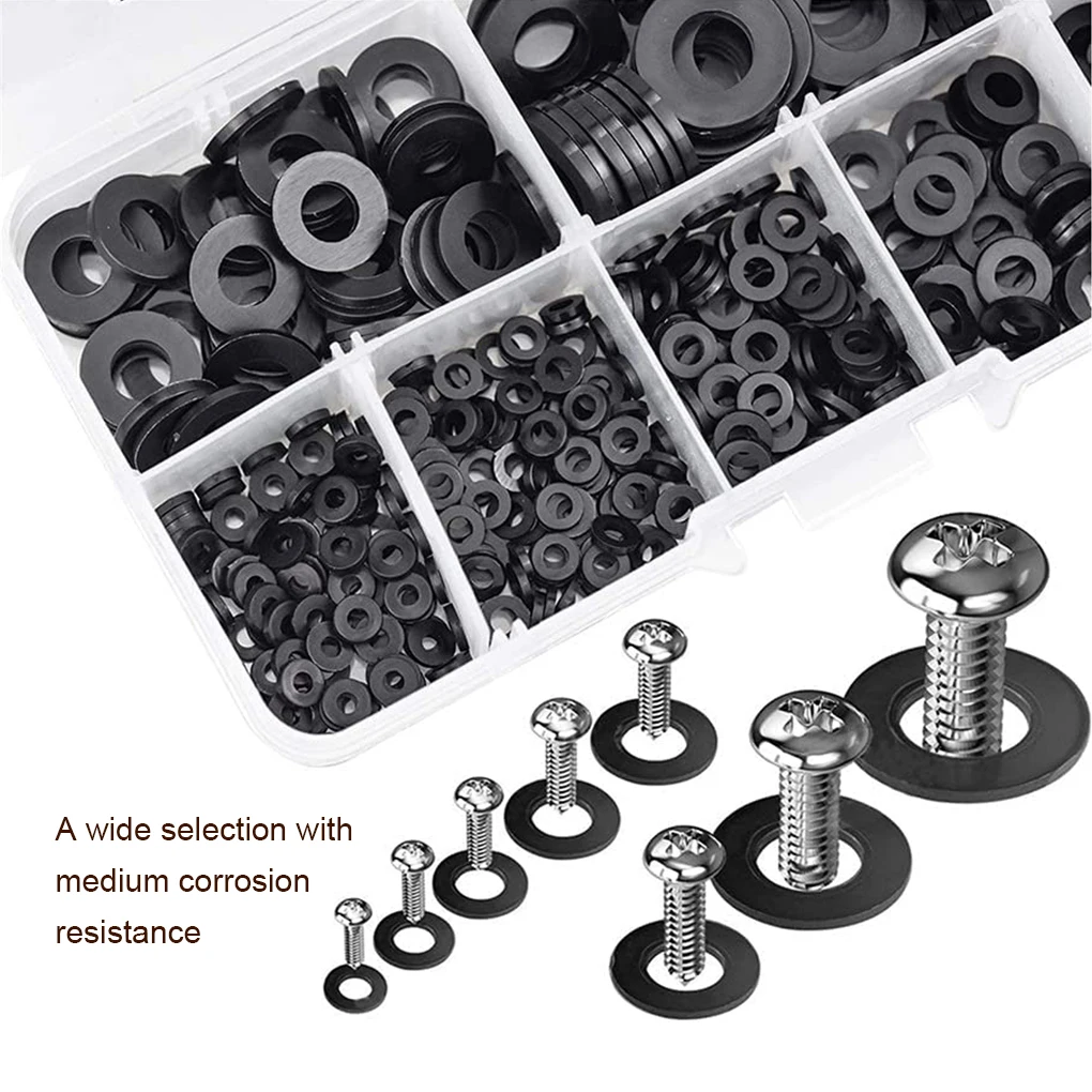 

500 Pieces/Box Car Nylon Flat Washer Insulation Seal Replacement Part Gasket Repairing Maintenance Industrial Factory