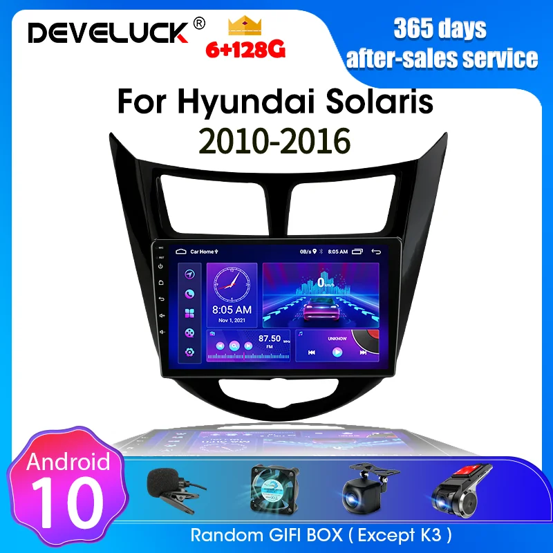 

Автомагнитола на Android для Hyundai Solaris Verna Accent 1 2010-2016 мультимедийный видеоплеер Navigaion 2 Din головное устройство Carplay Stereo