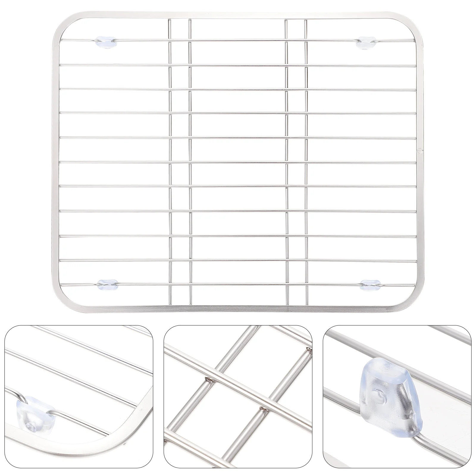 

Rack Drying Kitchen Dish Cooling Drainer Draining Storage Sink Plate Wire Drain Baking Racks Metal Over Shelf Bbq Grill Basket
