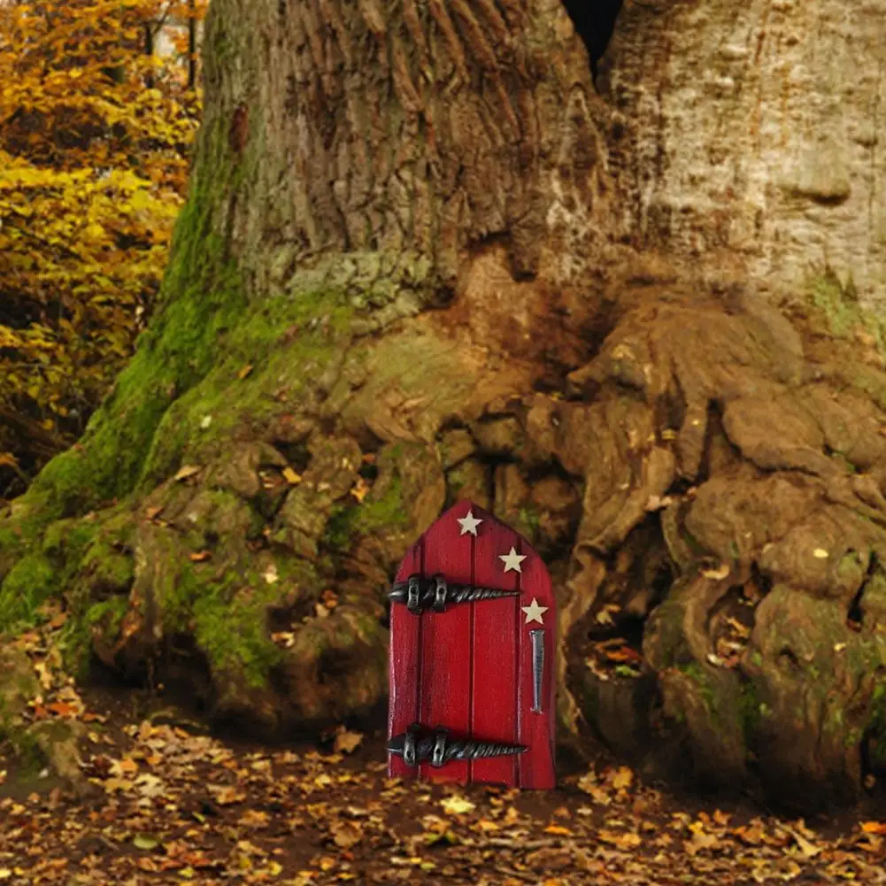 

Хорошая миниатюрная деревянная дверь, ландшафтный декор, миниатюрная сказочная дверь, привлекательный реалистичный вид