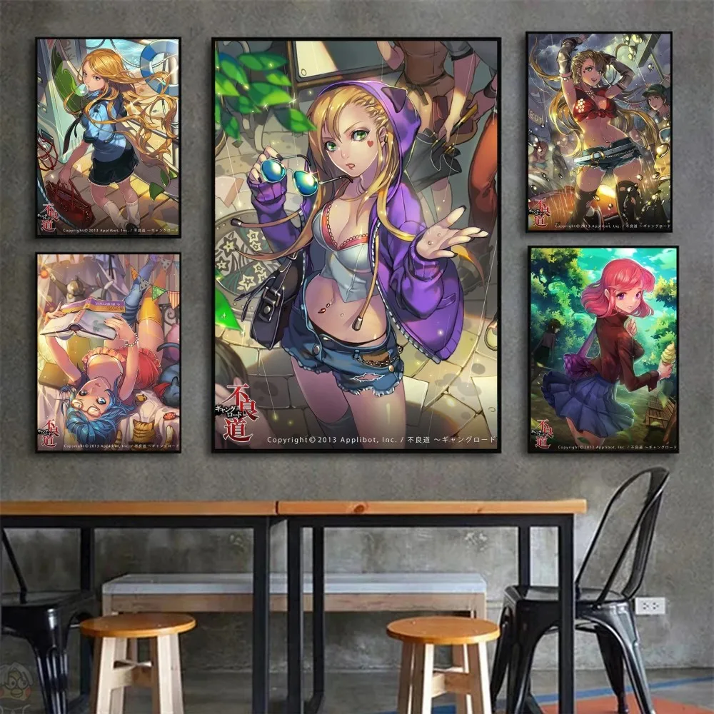 F-Furyou Michi Gang плакат с изображением дороги плакаты Наклейки художественные