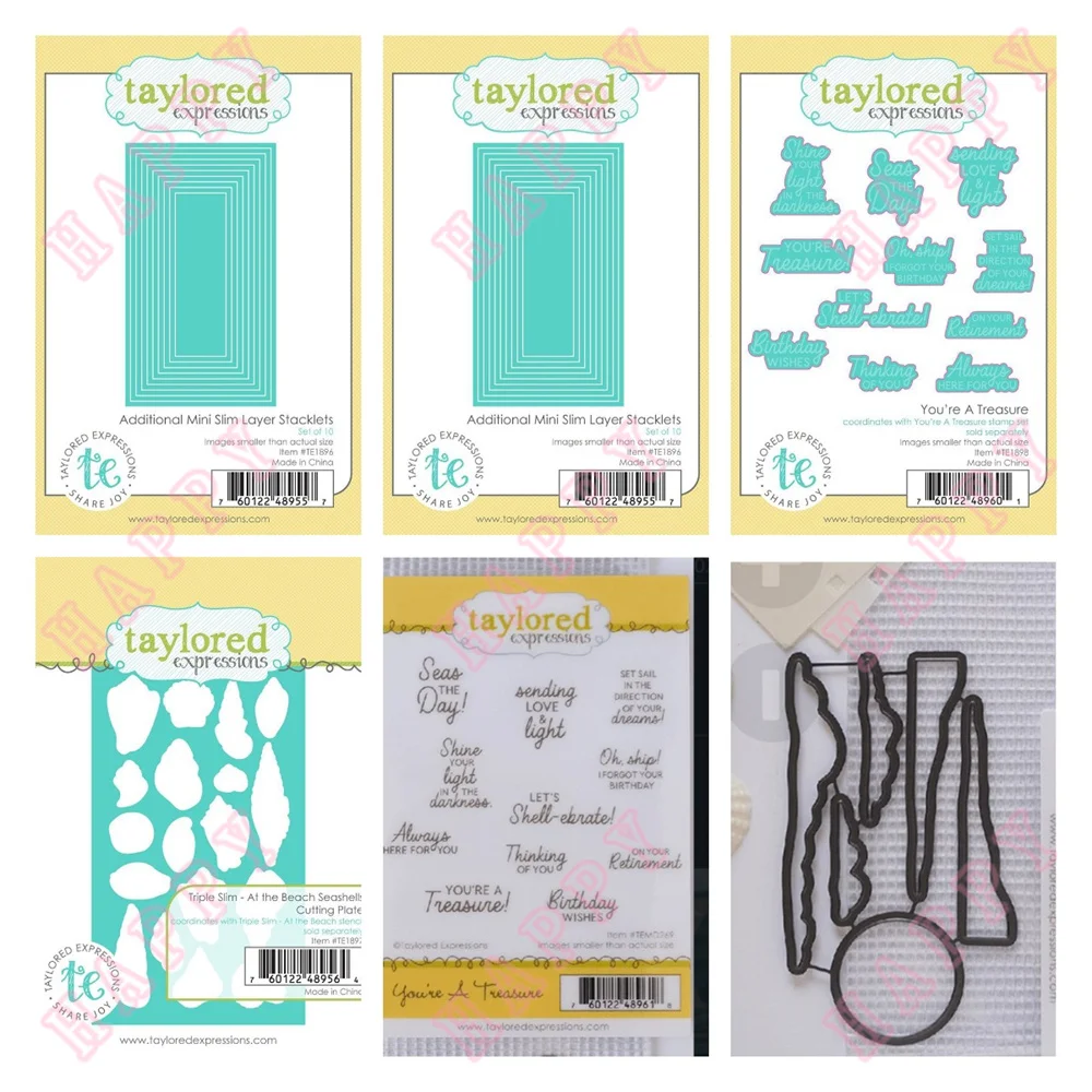 

Seaside Escape Mini Slim Layer Stacklets Cutting Dies Stamps Scrapbooking Diary Decoration Craft Embossing Template DIY Handmade