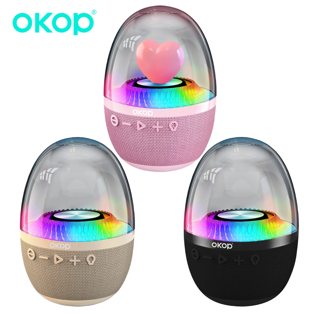 Фото OKOP Bluetooth-динамик, настольный крутой RGB атмосферный глазурованный свет, динамики с беспроводной картой, видеосабвуфер 미니 블루투스 스피커,블루투스 스피커 M60 №5