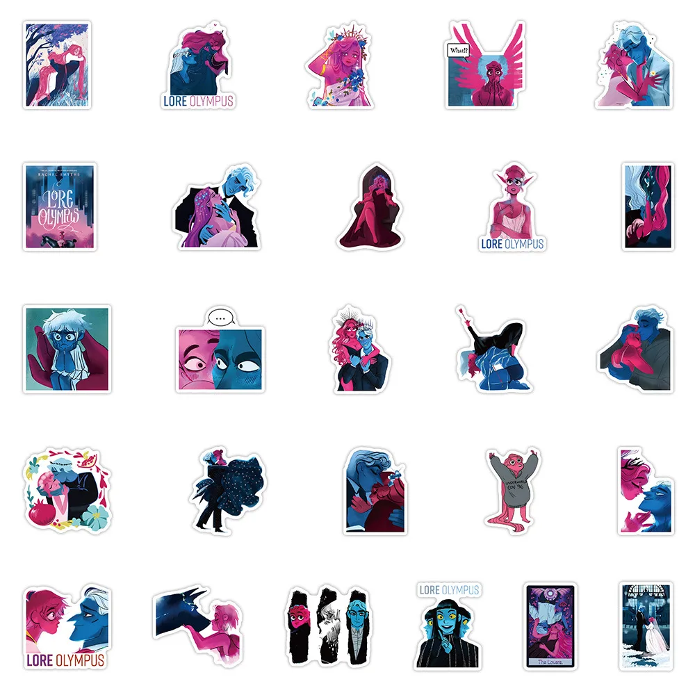 Фото 53 шт. аниме Lore Olympus романтическая любовь наклейки мультфильм крутая граффити наклейка детская игрушка в подарок для скрапбукинга скейтборд игрушка-гитара №5
