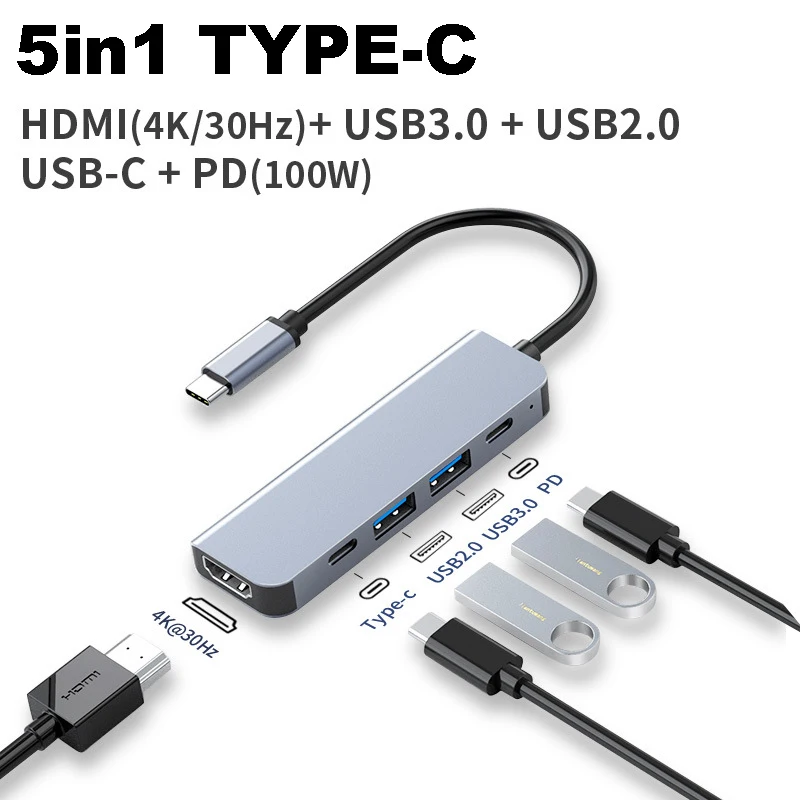 Адаптер зарядного устройства 5 в 1 USB 2 0/3 0 100 Вт |