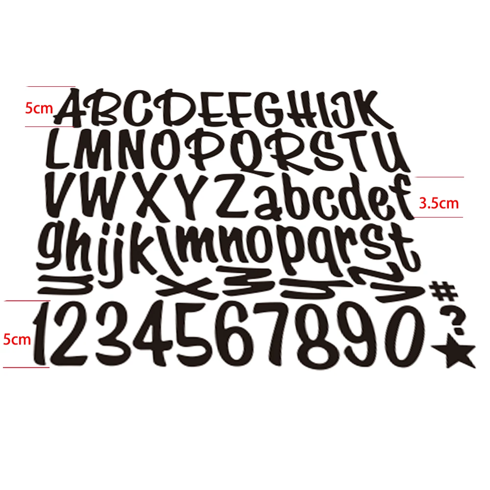 

52 шт., трафареты для высечки металлических букв и 10 чисел