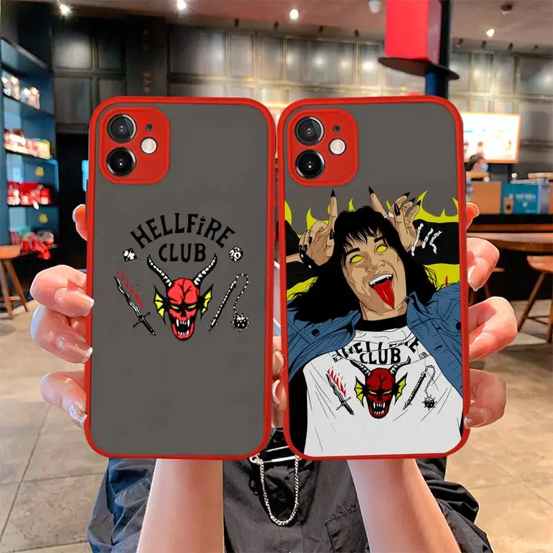 

stranger things season 4 eddie munson Phone Case For iphone 13 12 11 Pro Mini Max XS X 8 SE 2020 XR Matte Transparent Light red