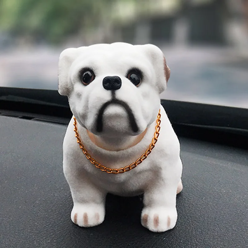 Nodding dog shaking his head  tiger doll resin simulation dog toy dashboard decoration car ornaments cute girl car accessories