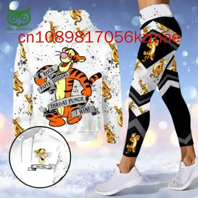 Disney Tigger 3D Толстовка Женская Леггинсы Для Йоги Комплект Микки Йога Спортивные