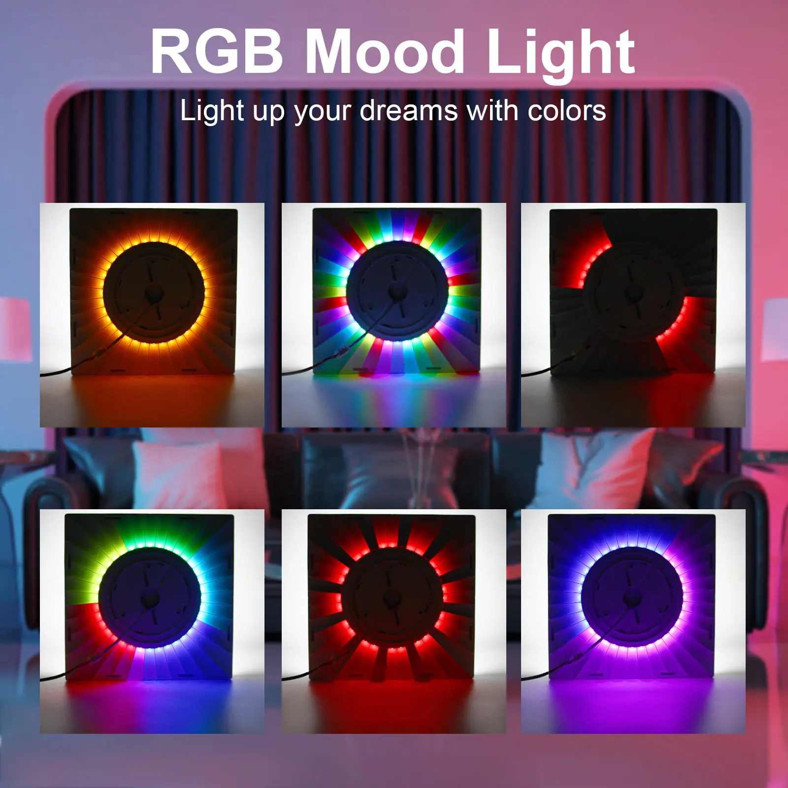 

Modern RGB Mood Lamp Smartphone&Remote Control Dimmable Bedroom Balcony kitchen Ceiling Light 9 Modes Smart Home Surface Mount