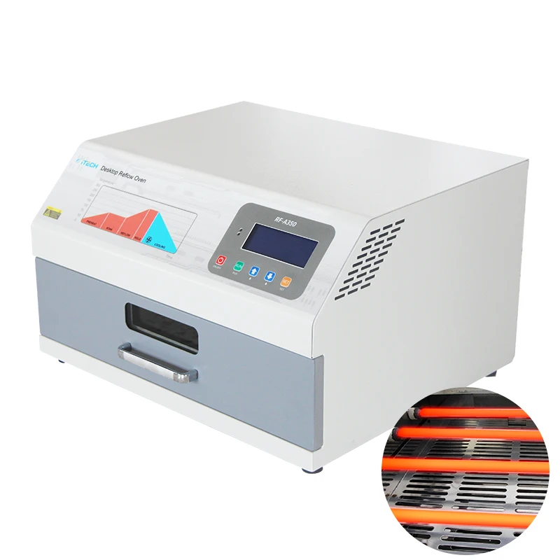 

Hot Sale RF-A250 Small Size PCB Reflow Soldering Machine SMT Reflow Oven Hot Air Smd Pcb Soldering Reflow Oven Set