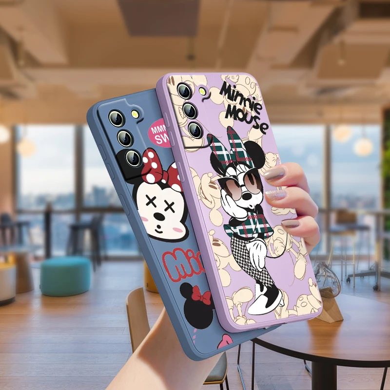 

Minnie Mouse Disney Cute For Samsung A71 A51 A31 A21S A52 A32 A22 A12 A50 A30 A20 A10 A03S 5G Liquid Silicone Rope Phone Case