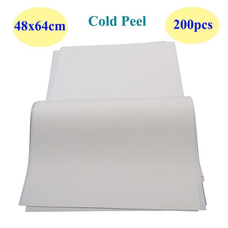 200pcs 48 x 64cm Cold Peel Plastisol Heat Transfer Film Double Side Screen Printing Transfers Coated Paper for Bulk Wholesale