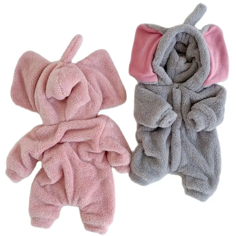 

Комбинезоны для мальчиков и младенцев, плюшевые бархатные плотные детские комбинезоны для ползания, Комбинезоны для маленьких девочек с изображением слона, животных, комбинезон для косплея, зимняя одежда