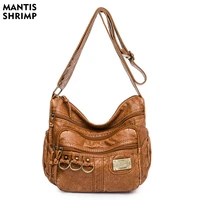 vintage shopper bag for women soft leather female shoulder bags multi layer classic crossbody bag luxury designer handbags purse