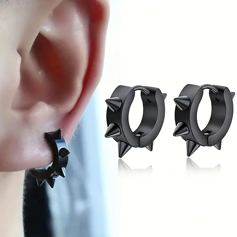 1/3/6 пар женские и мужские круглые серьги-кольца из нержавеющей стали