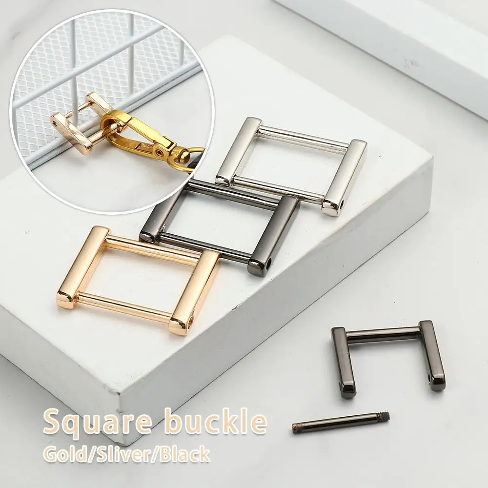 

1PC Webbing Buckle Clasp Leather Craft Detachable Screw Rings Buckle Bag Loop Strap Connector Rectangle Rings Buckle