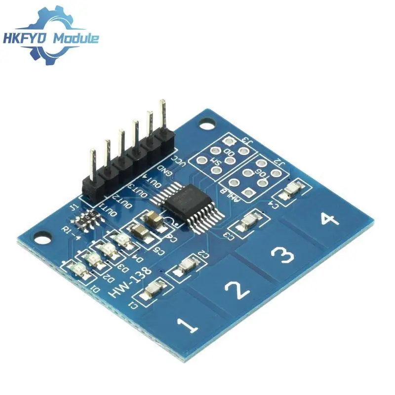 4-канальный цифровой сенсорный емкостный модуль коммутатора TTP224 1 шт.