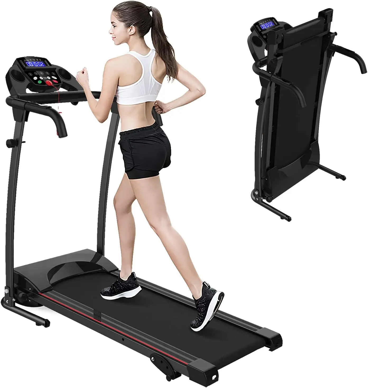 Foldable Treadmill for Home  Treadmill with Incline Workout Running Machine 3-Level Manual Small Treadmill for Home & Office