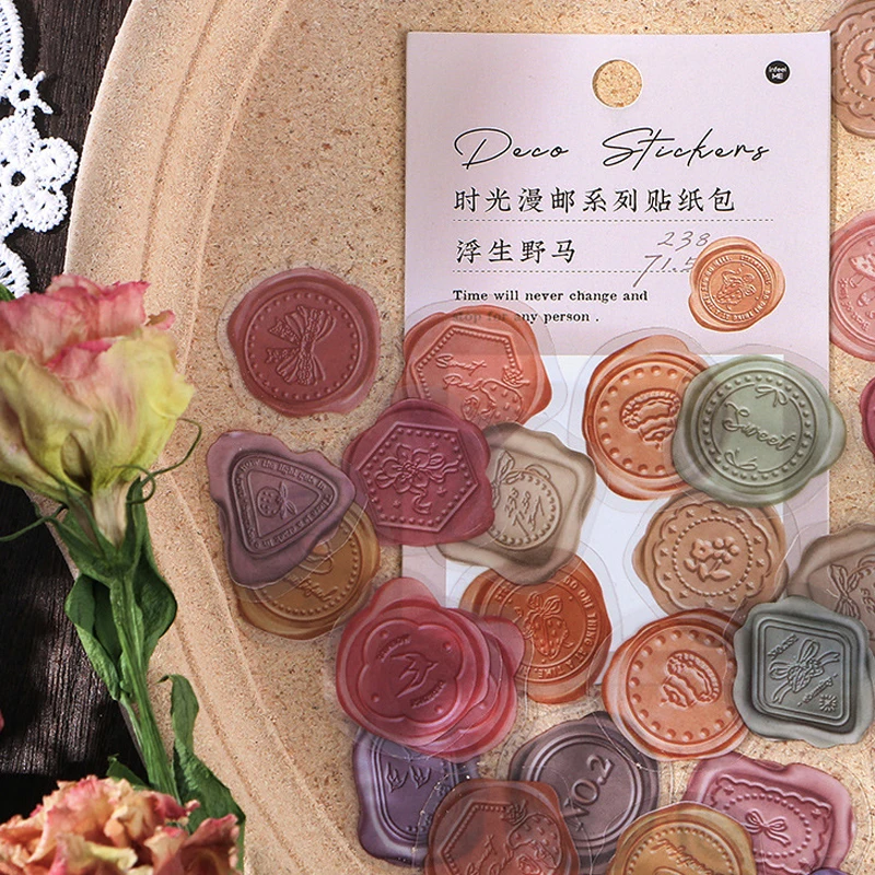 

40Pcs/Box Retro Time Comic Mail Series Diary Kawaii Cute Planner Journal Scrapbooking Paper Stickers Stationery School Supplies