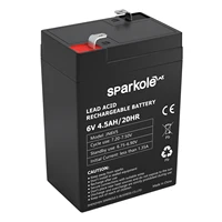 Sparkole 6V 4.5Ah Lead Acid Battery Potable Rechargeable Batteries Power Supply For Outdoor Camping Toys Lamp LED Lights