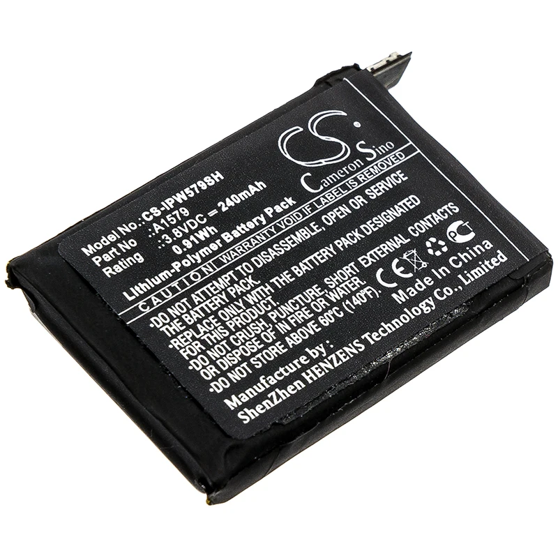 

CS Smartwatch Battery for Apple iWach 1 42mm Watch 1st Gen 42mm Fits A1579 240mAh/0.91Wh Li-Polymer 3.80V CS-IPW579SH