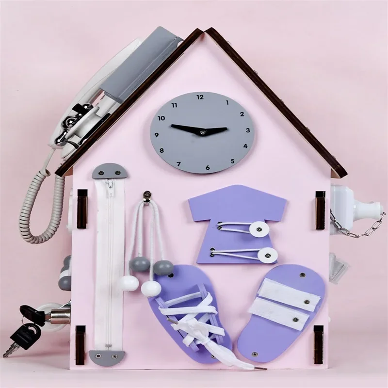 Монтессори занятый дом Детский пазл для раннего развития многофункциональная