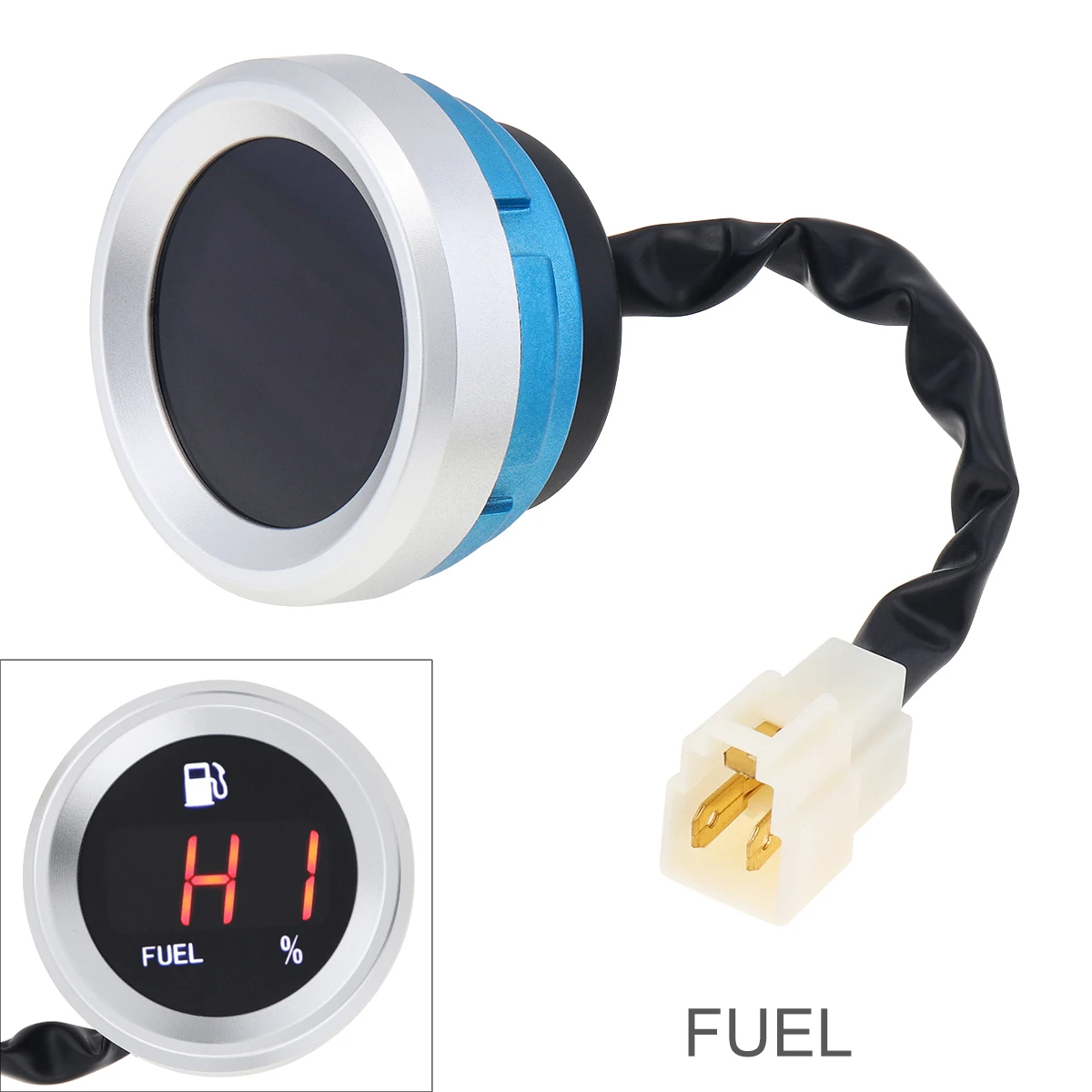 

12V 52mm 0 -100% Electronic Universal LED Digital Oil Fuel Level Gauge Meter with Installed Wires Guages for Car Truck Boats