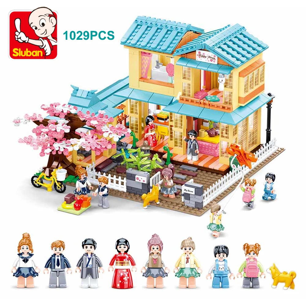 

Sluban Friends Sakura Dreaming Villa House Apartament Casa Castle City Series Building Blocks Construction Toys Sets for Girls