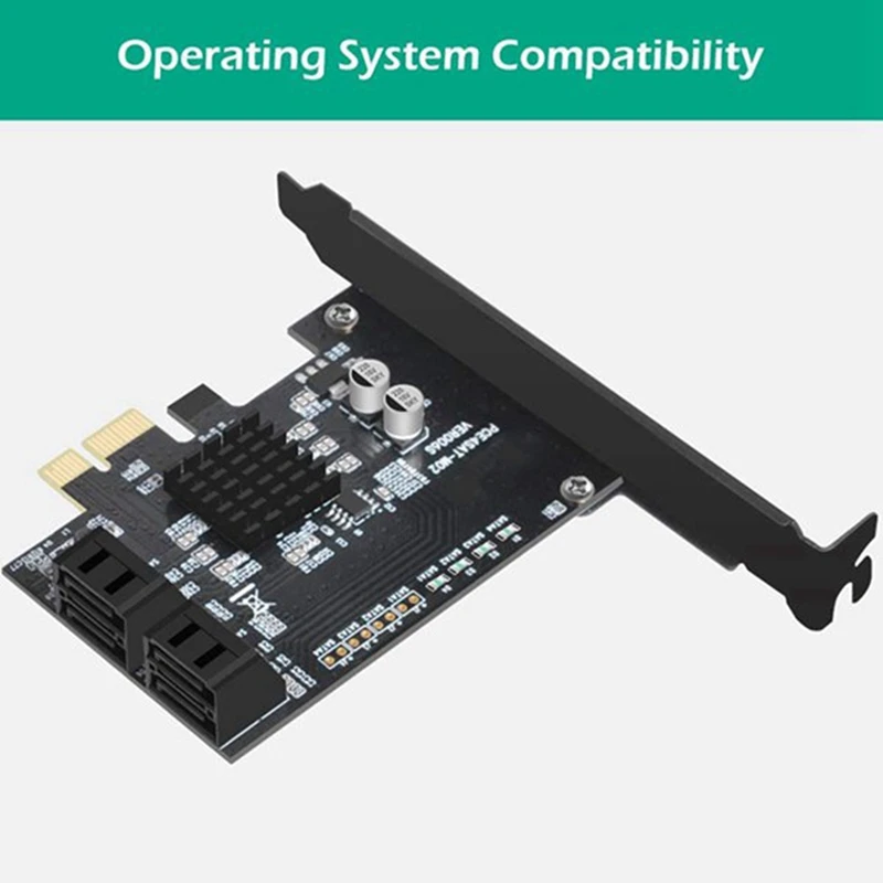 SATA PCI-E4 Ports Expansion Card Sata Controller PCI To 3.0 88SE9215 Extended IPFS Hard Disk Raid |
