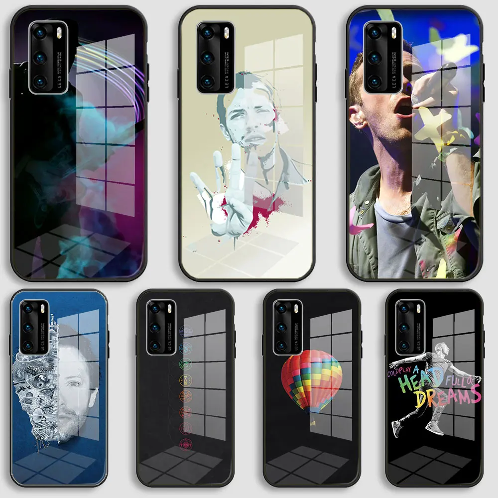 Balck Glass Case For Huawei P40 P30 P20 Pro Lite Plus P30lite P40lite E P Samrt 2020 Silicone Cover Coldplay Chris Martin