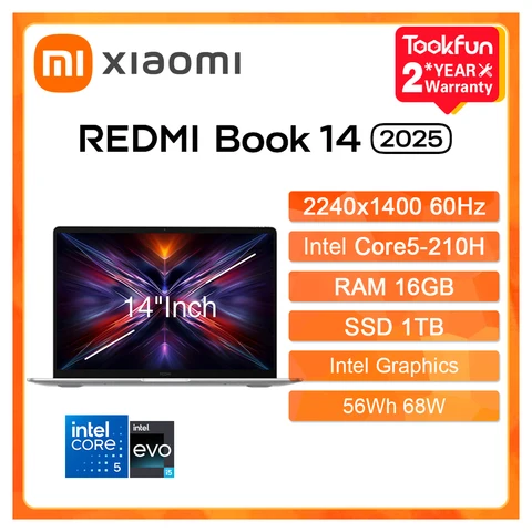 Ноутбук Xiaomi Redmi Book 14 2025, 14.1", 16ГБ/1ТБ, Core i5, Integrated graphic, Windows
