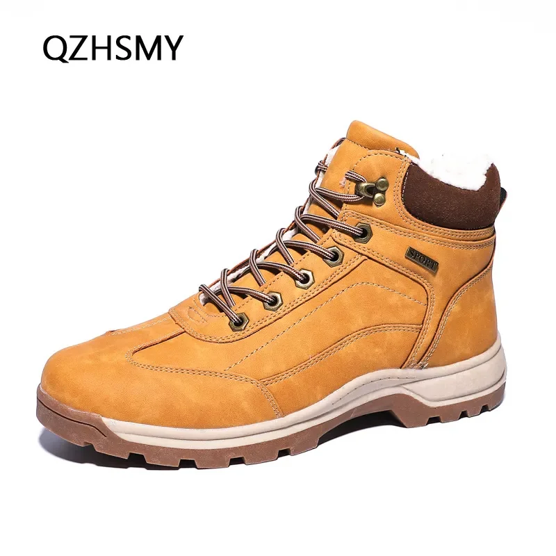 

Мужские высокие уличные ботинки, хлопковая обувь, рабочая обувь, плюшевые повседневные уличные кроссовки, ботильоны