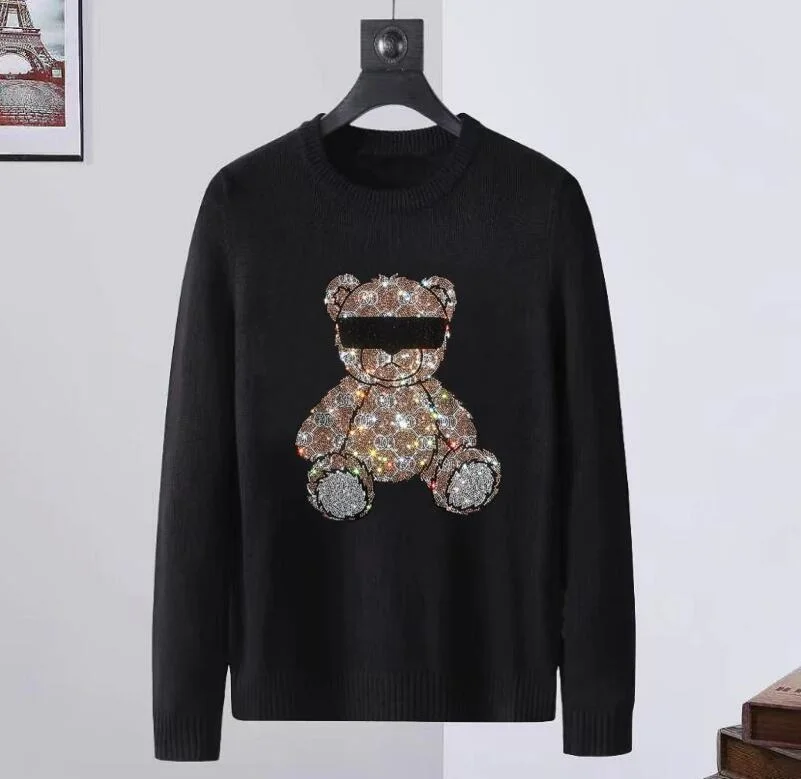 

Asian size S-3XL Rhinestone Hip Hop Streetwear sweaters Pullovers