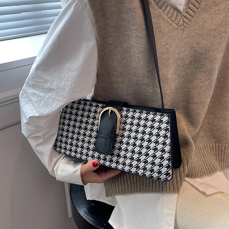 

Plaid Design Handbags Lady 2022 New Solid Color PU Leather Fashion Shoulder Tote Bags Women Casual Simple Shopping Hand Bags