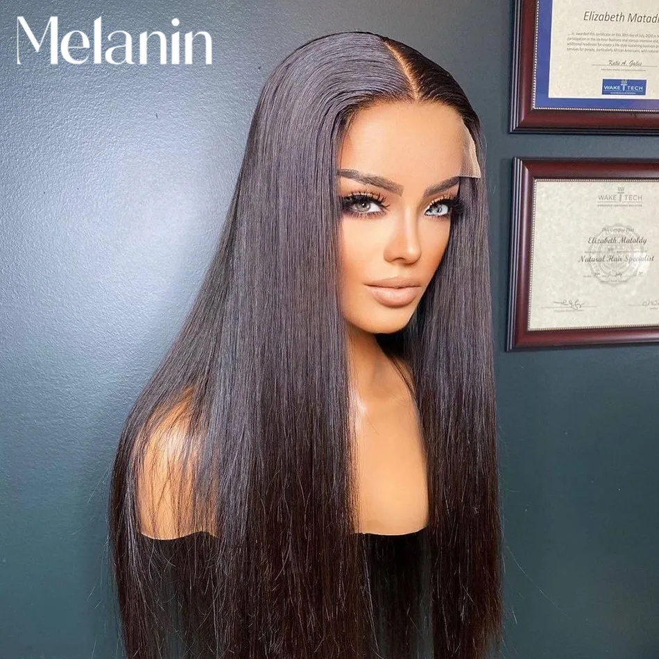

Melanin Beauty Top 10A 4x4 5x5 HD Lace Closure Human Hair Wigs Malaysian Silky Bone Straight Remy Human Hair Wigs For Women