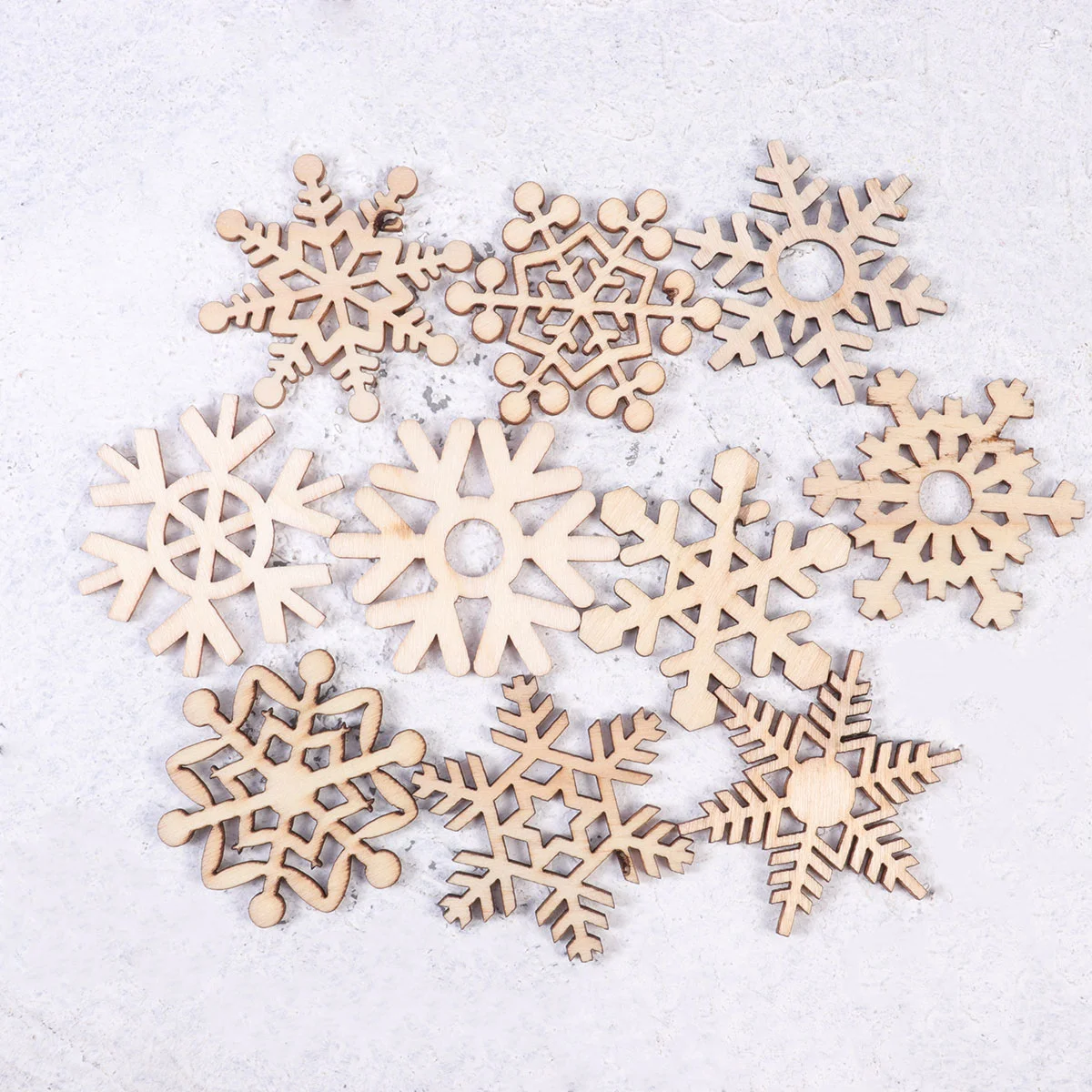 

Christmas Wood Wooden Cutouts Hanging Decors Tree Decorations Crafts Andartificial Snowflake Embellishments Ornaments Paintable