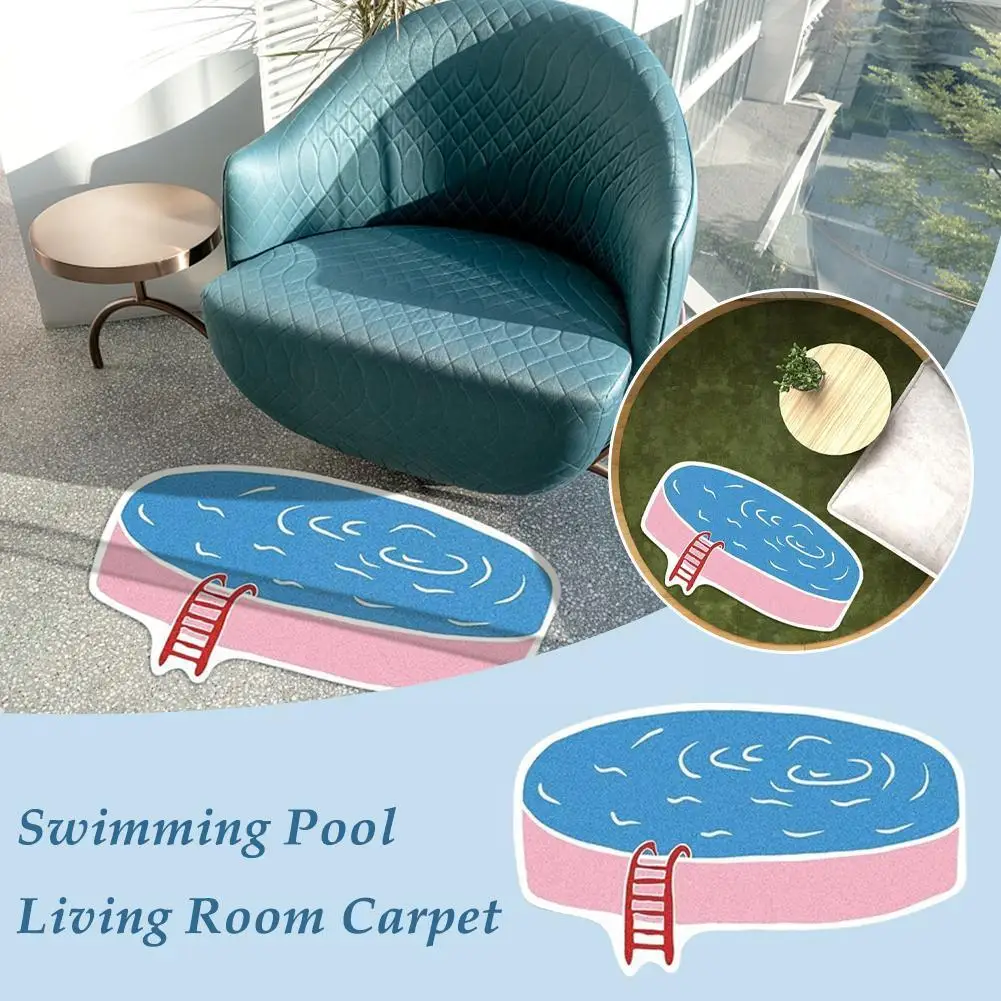

Summer Swimming Pool Creative Rug Party Living Room Love Bedside Bedroom Fluffy Carpet Mat Home Decor H9I6