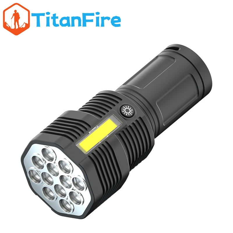 ZK20 12LED Strong Powerful Flashlight Tactical Torch USB Rechargeable Waterproof Lamp With COB Side Light Ultra Bright Lantern