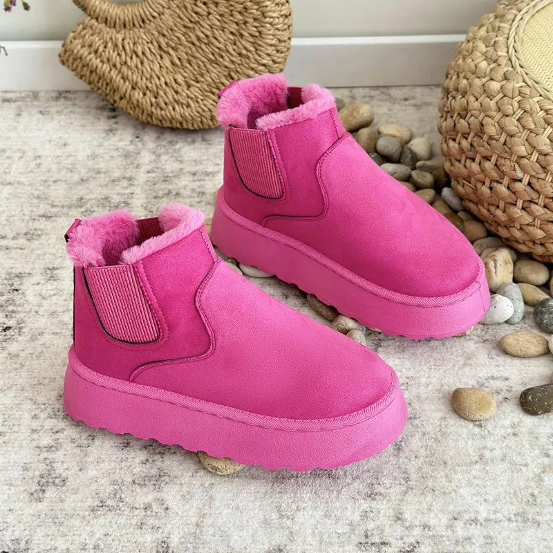 Бархатные сапоги с круглым носком на осень и зиму новинка 2024 международная