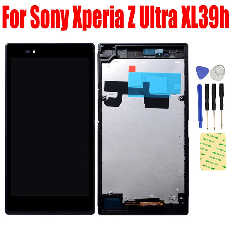 Купи ЖК-дисплей для Sony Xperia Z Ultra LCD XL39h XL39 C6833 C6802 C6843, модуль дисплея, сенсорная панель, дигитайзер, датчик в сборе, рамка за 1,576 рублей в магазине AliExpress