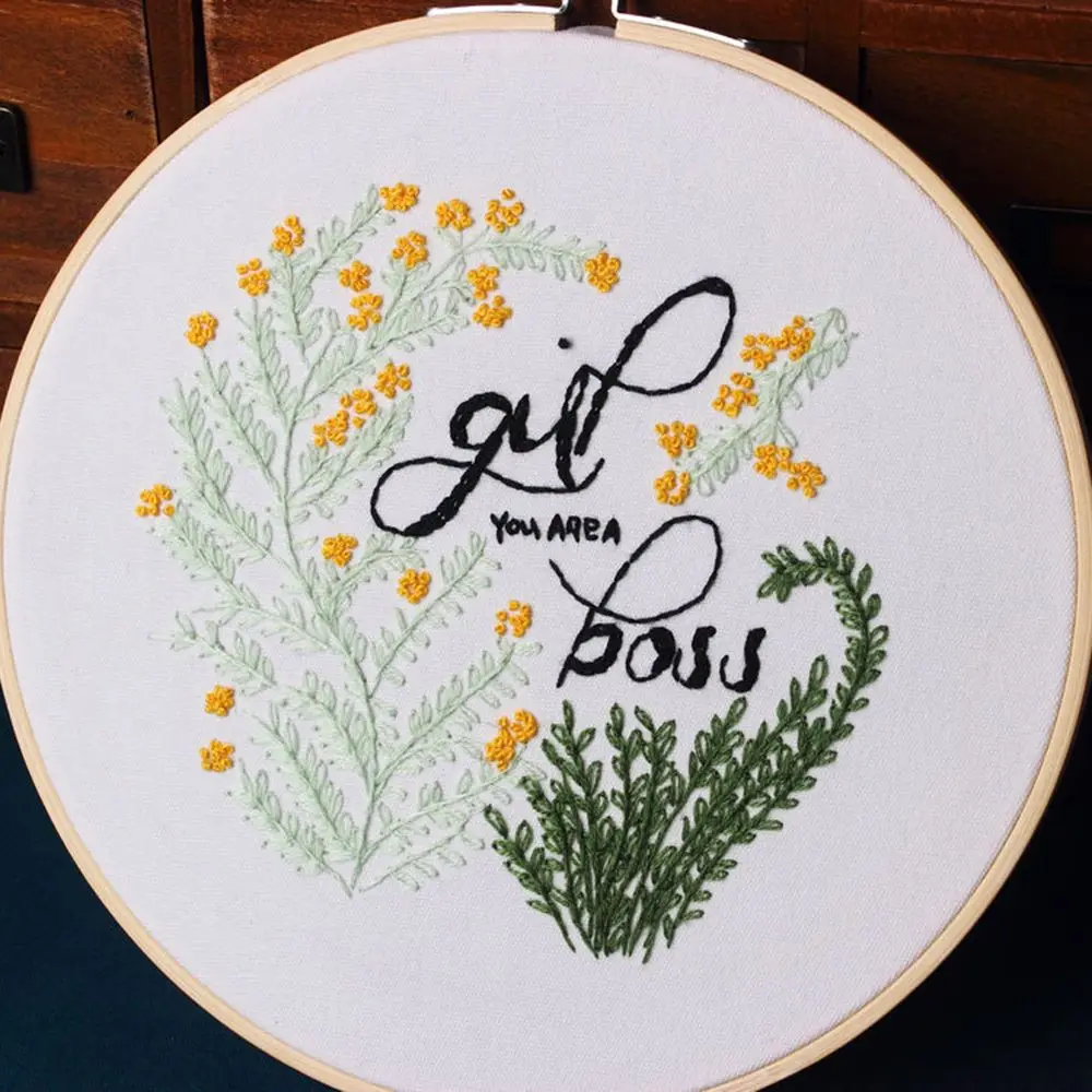 Набор для вышивки с обручем цветочным орнаментом сделай сам рукоделие домашнее