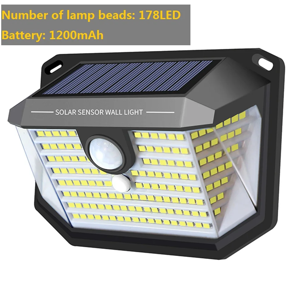 

СВЕТОДИОДНЫЙ Уличный настенный светильник на солнечной батарее, водонепроницаемый индукционный светильник с датчиком движения для сада, в...