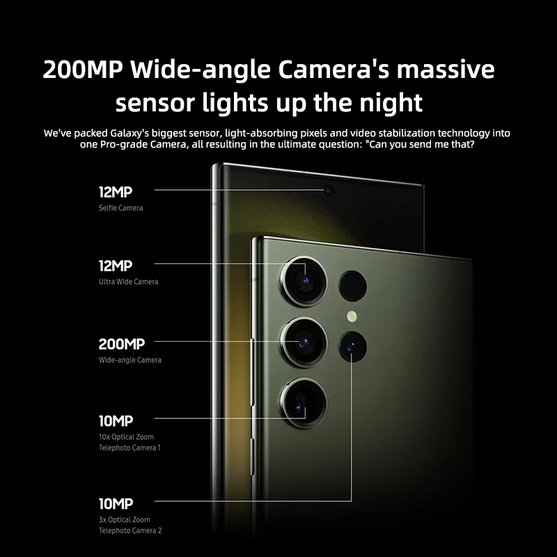 NEW Samsung Galaxy S23 Ultra 5G Smartphone Qualcomm Snapdragon 8 Gen 2 120Hz AMOLED 2X Display Android13   45W Fast Charging