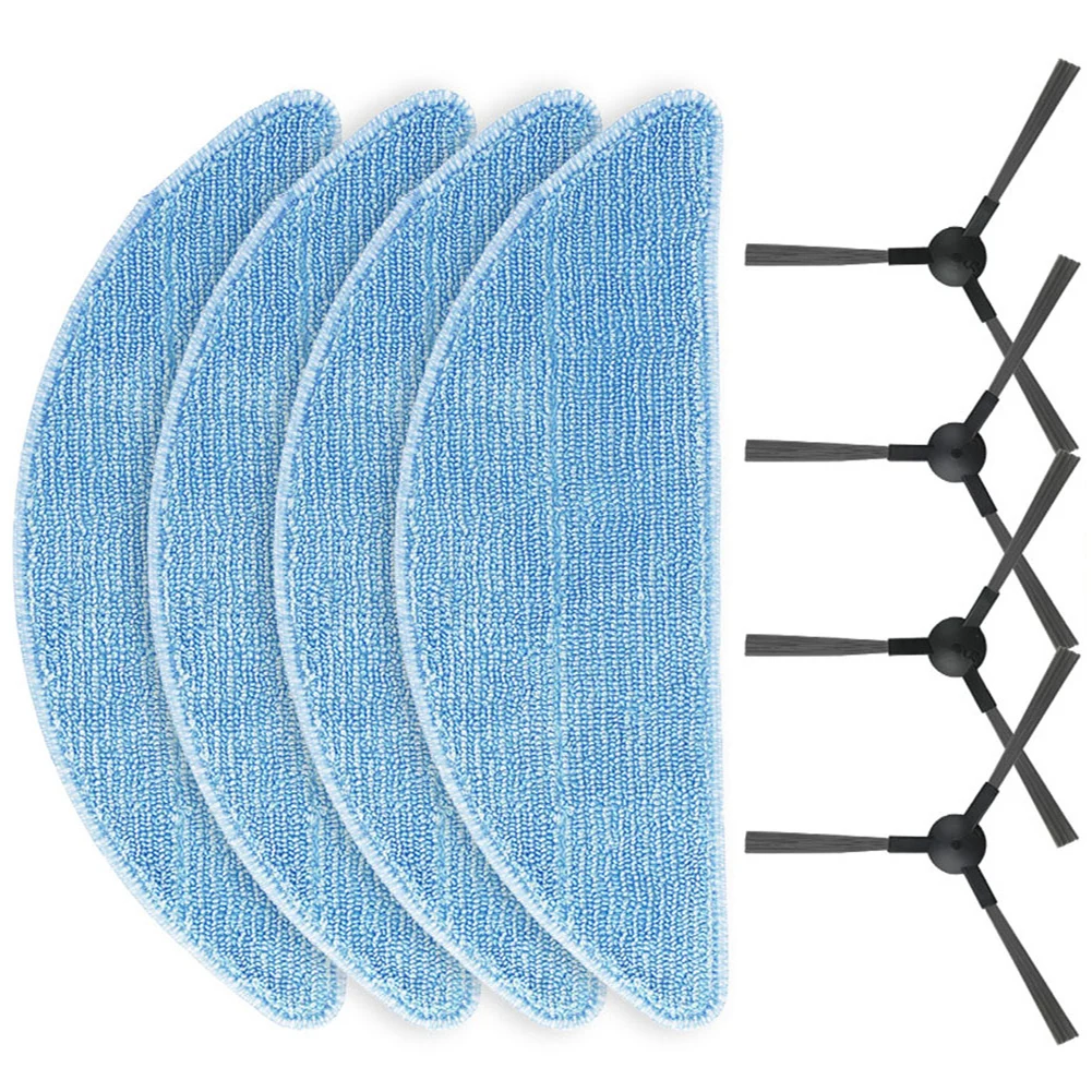 4pcs Side Brushes + Mop Cloths For Tesvor S7 Pro Robot Vacuum Cleaner Spare Parts Side Brush Mop Cloth Accessories
