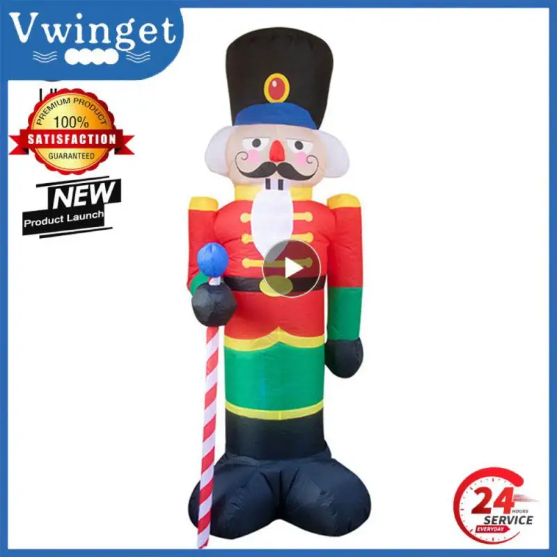 

2.4m Nutcracker Christmas Inflatable LED Lamp Light Up Decor Outdoor Holiday Decoration Christmas Inflatable Doll Toys For Home